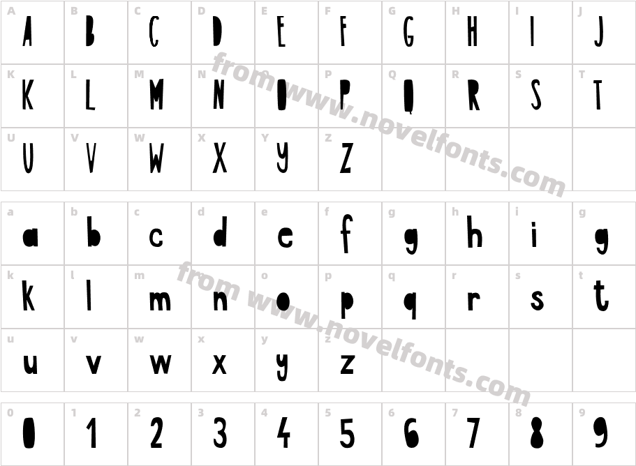 ABCFONT HPLHSCharacter Map
