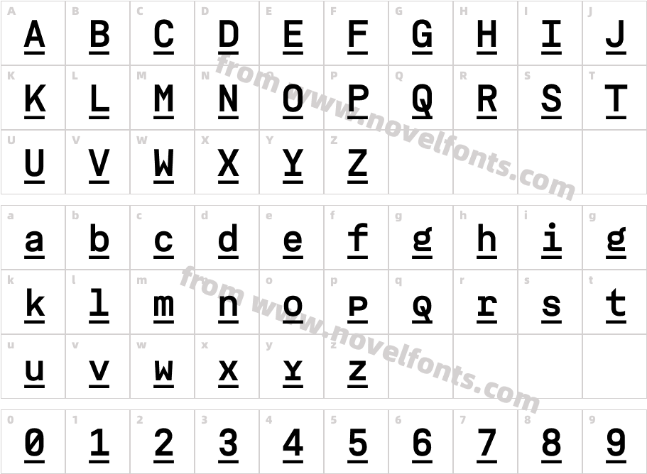 ASMS BoldCharacter Map