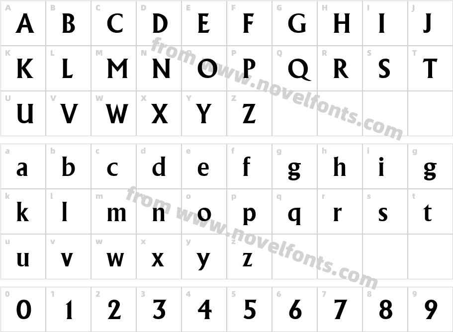 Adelon Serial BoldCharacter Map