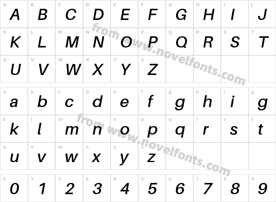 Agape Semibold ItalicCharacter Map
