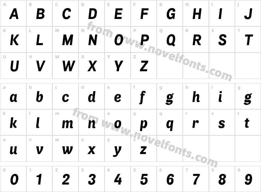Air Heavy ItalicCharacter Map