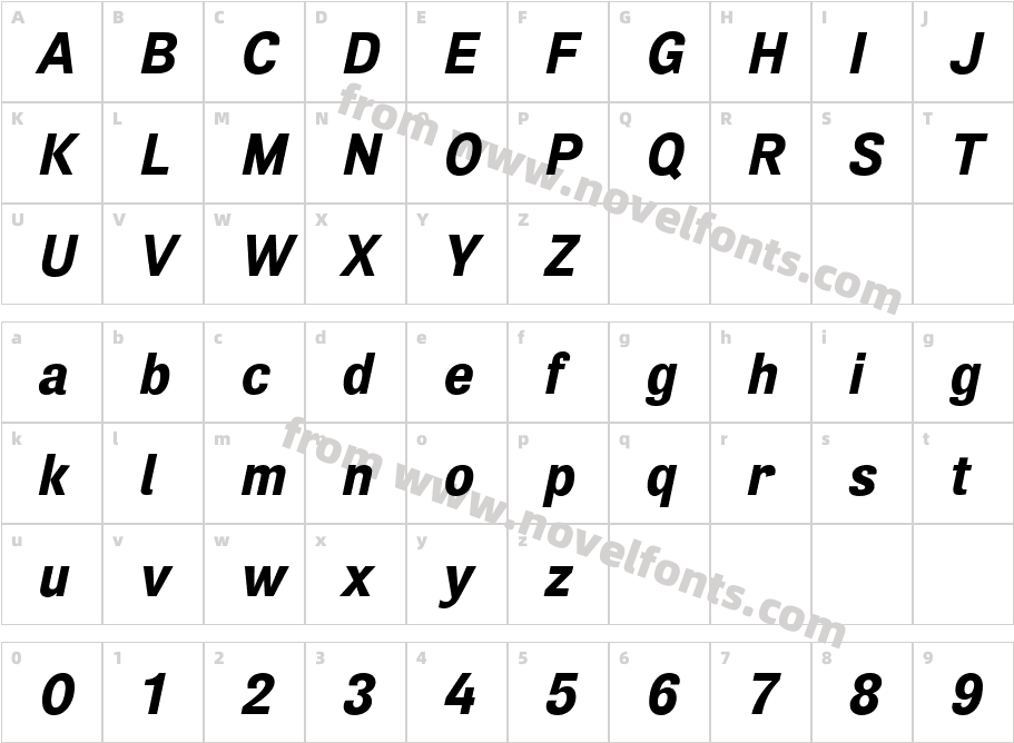 Air Heavy ObliqueCharacter Map