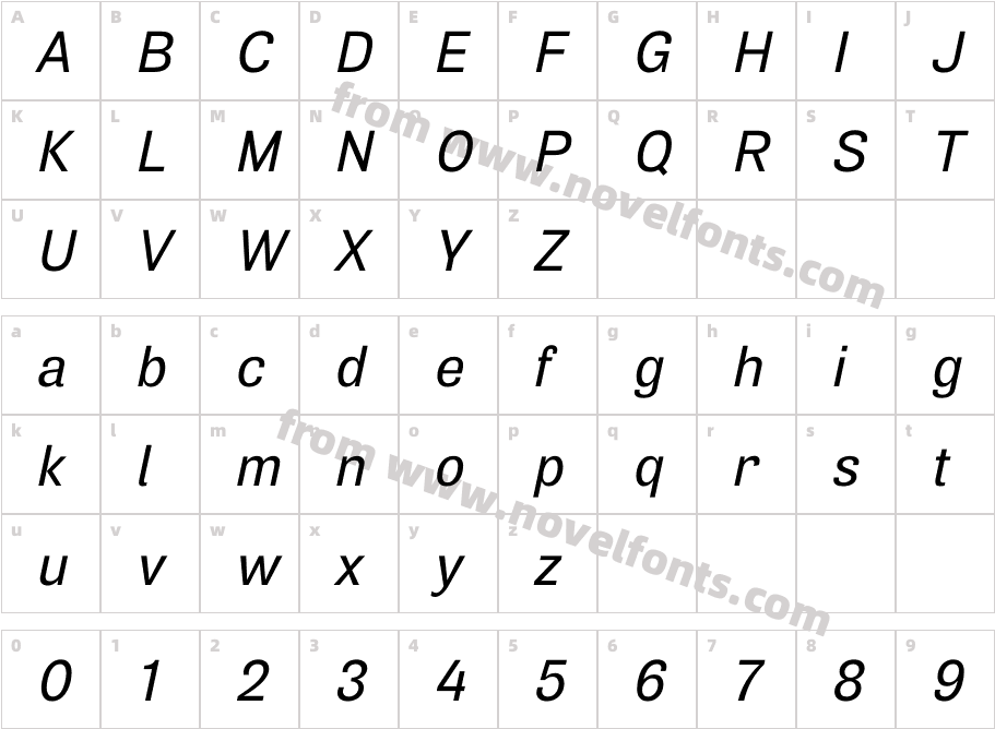 Air Medium ObliqueCharacter Map