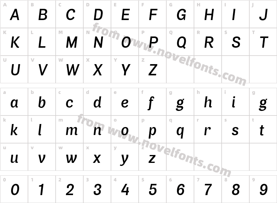 Air Semibold ItalicCharacter Map