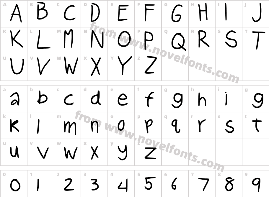 Aision RegularCharacter Map