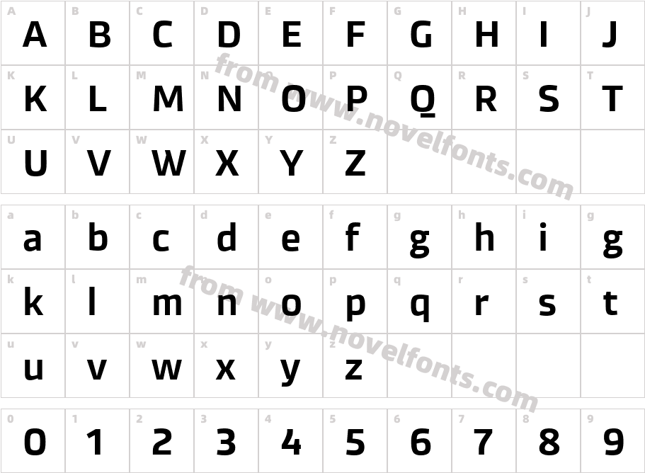 AkcelerA MediumCharacter Map