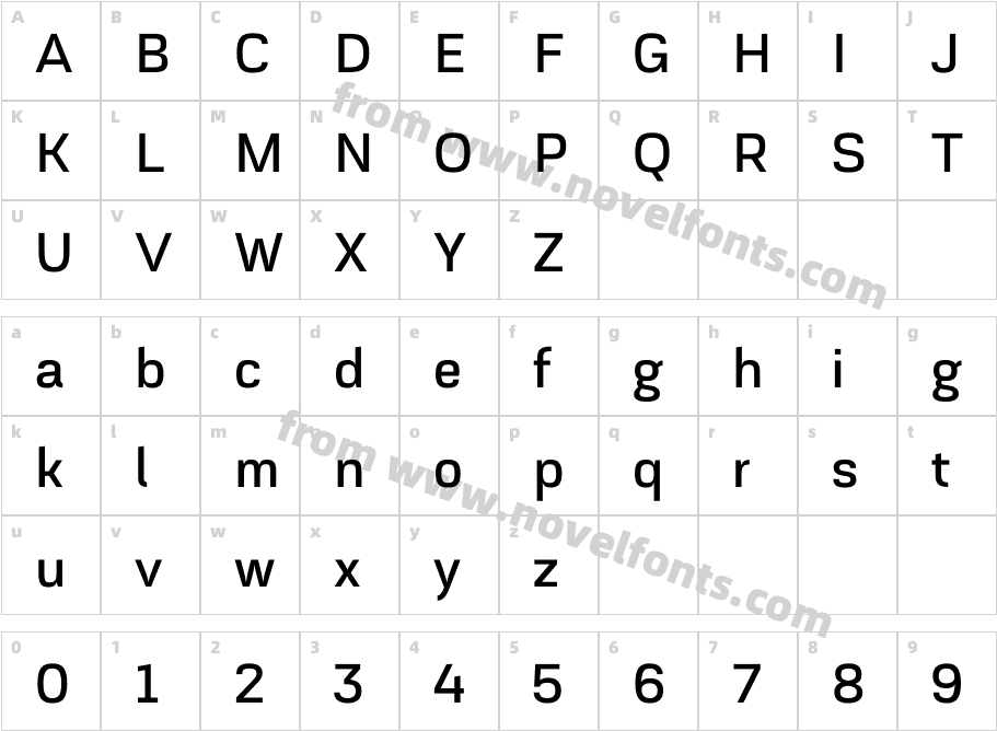 Akzentica 4F MediumCharacter Map