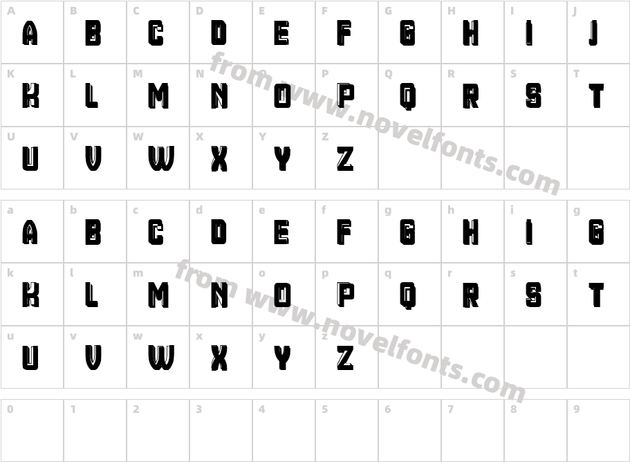 Jernia RegularCharacter Map