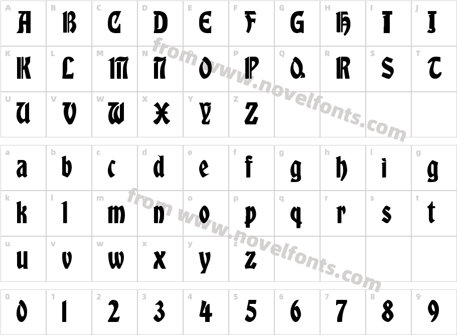 Albert Text BoldCharacter Map