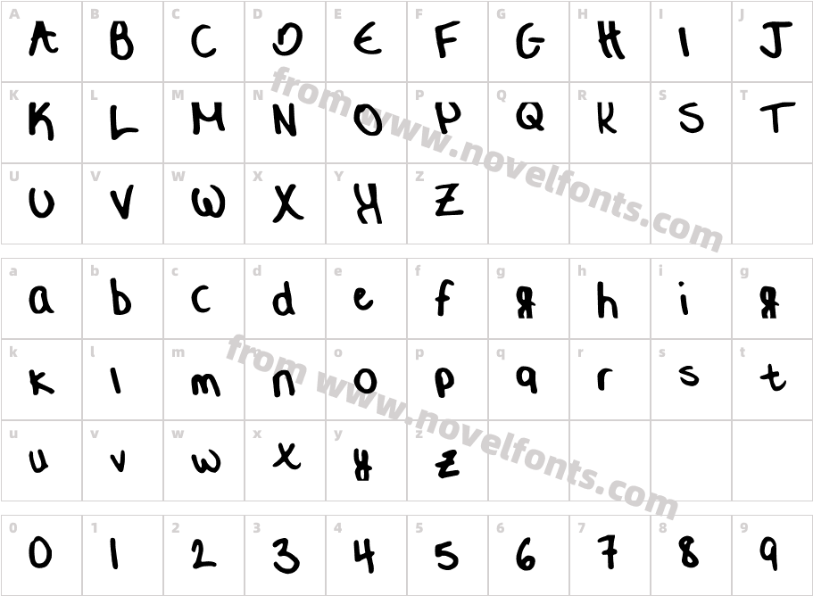 Alexis__ Handwriting_ Font_1.0Character Map