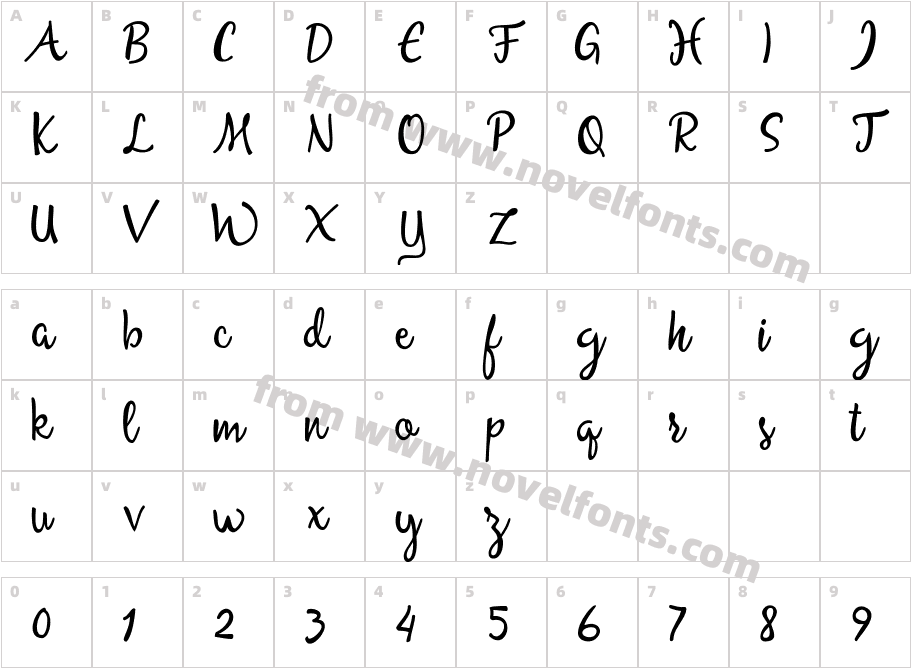 Allessa ScriptCharacter Map