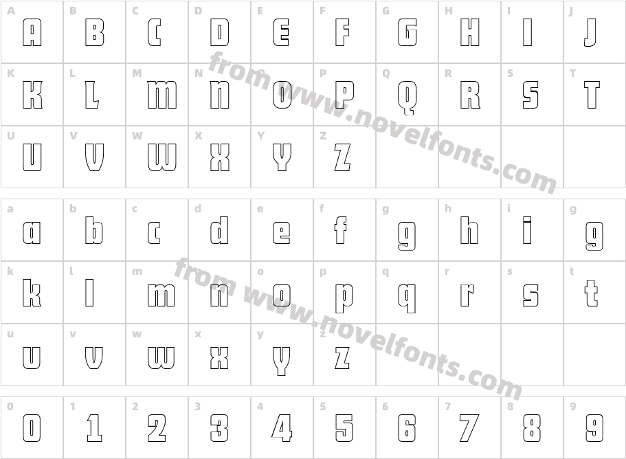 Allison Becker Outline BoldCharacter Map