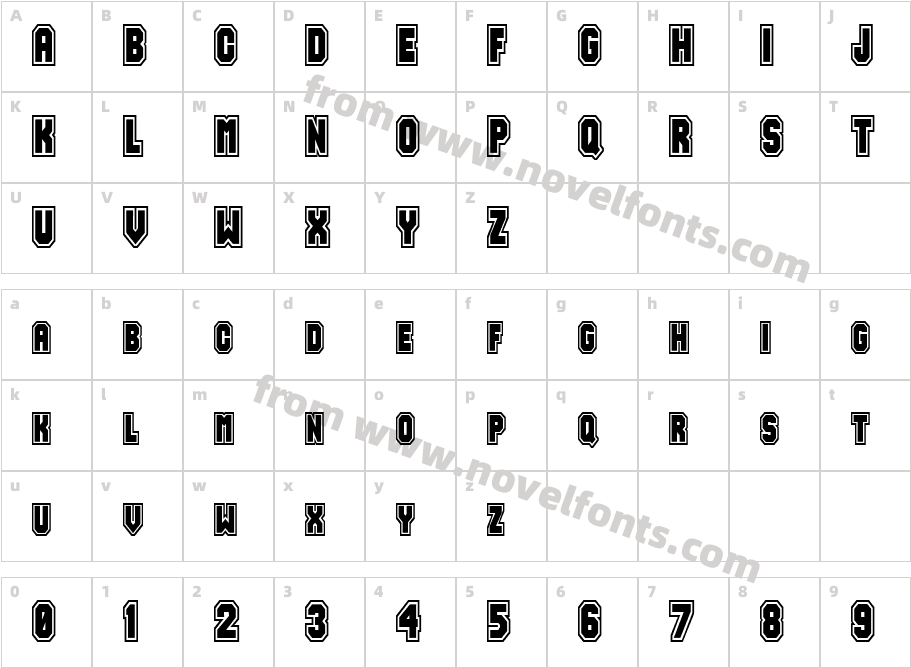 Jersey-Condensed NormalCharacter Map