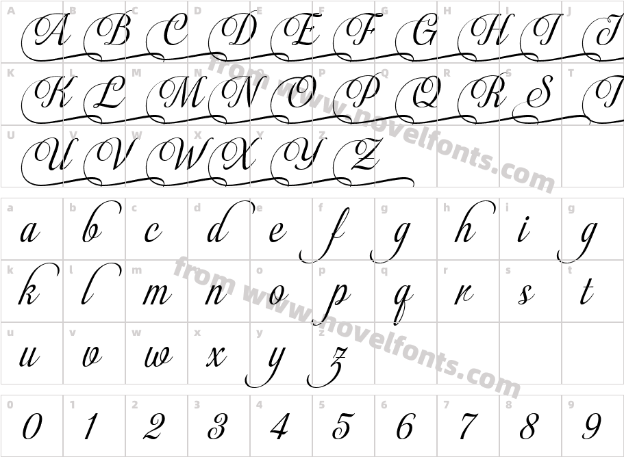 Almibar Swash 1Character Map