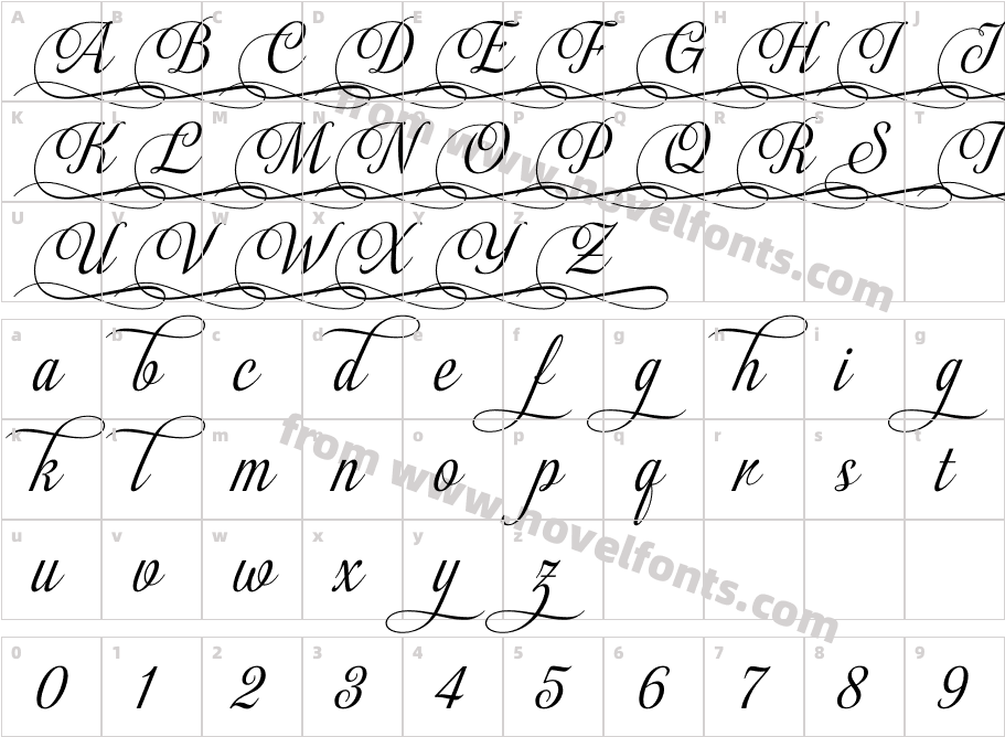 Almibar Swash 2Character Map