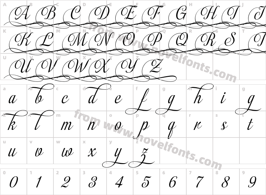 Almibar Swash 2Character Map