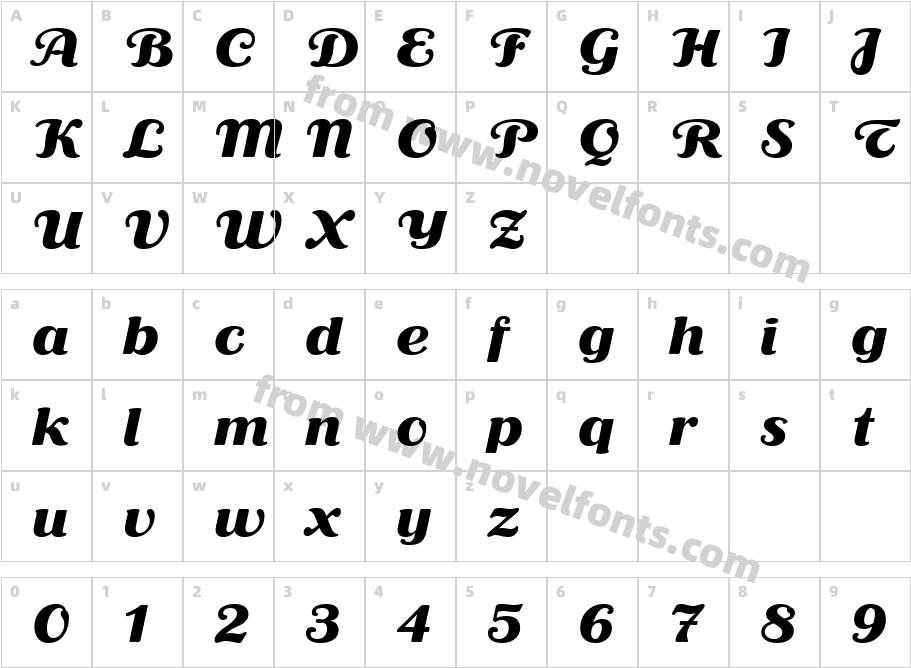 Aloe Extra BoldCharacter Map