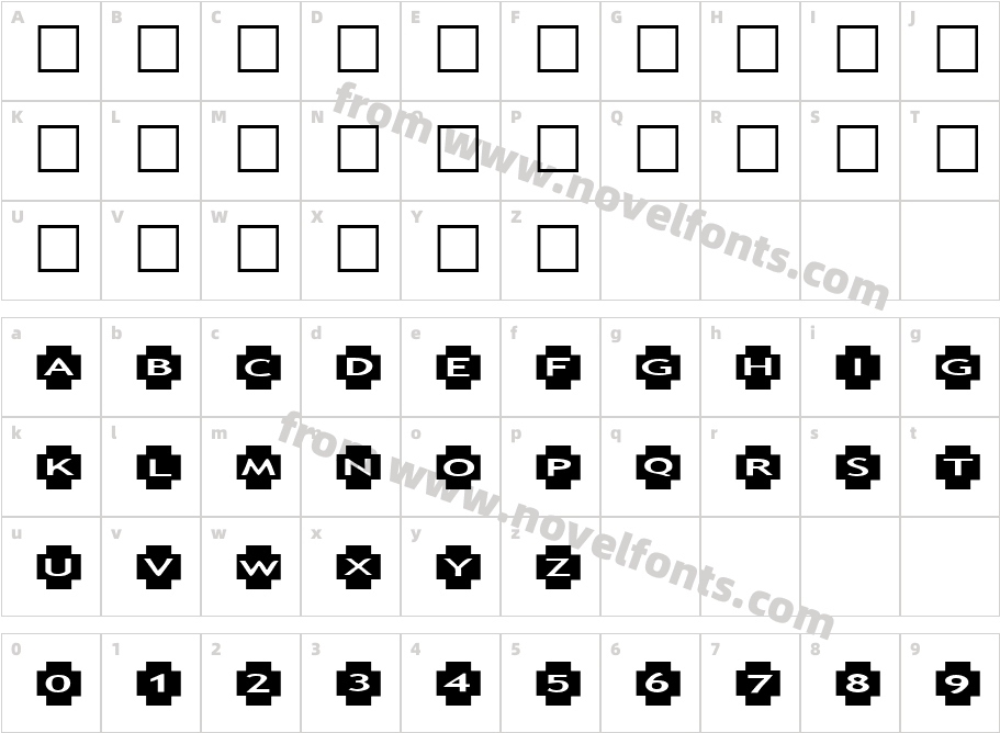 Alpha Shapes crossesCharacter Map