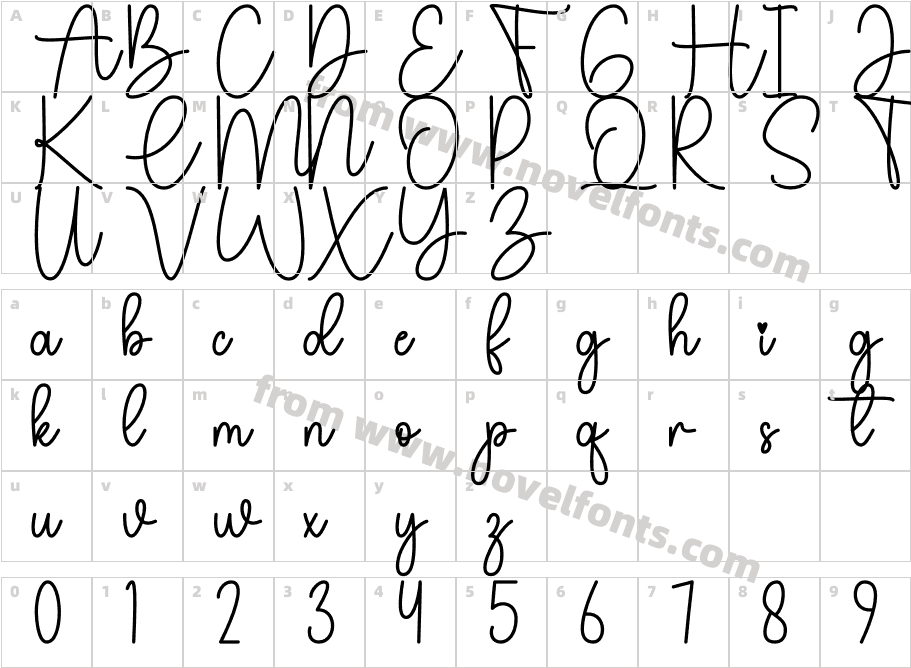 JesicaJustineRegularCharacter Map