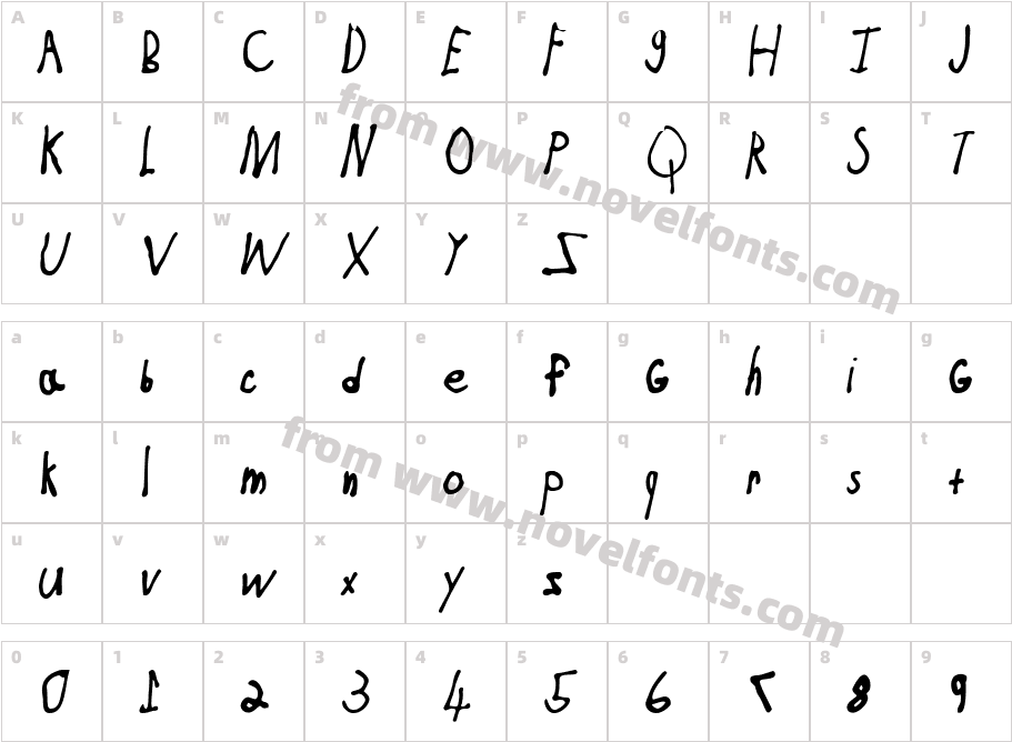 Jessica ObliqueCharacter Map