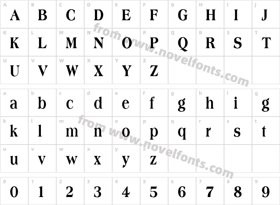 Amphion Condensed Extrabold RegularCharacter Map