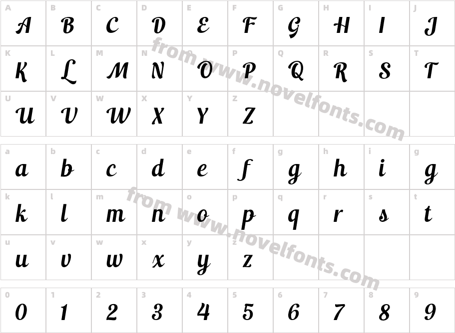 Andalia RegularCharacter Map