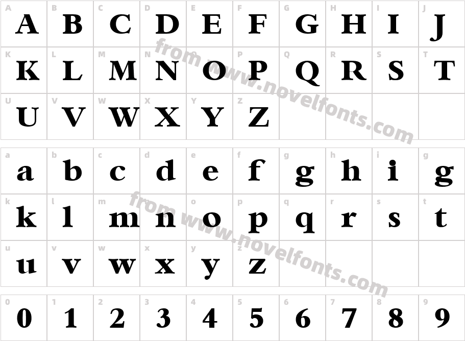 Andrew Becker Extra BoldCharacter Map