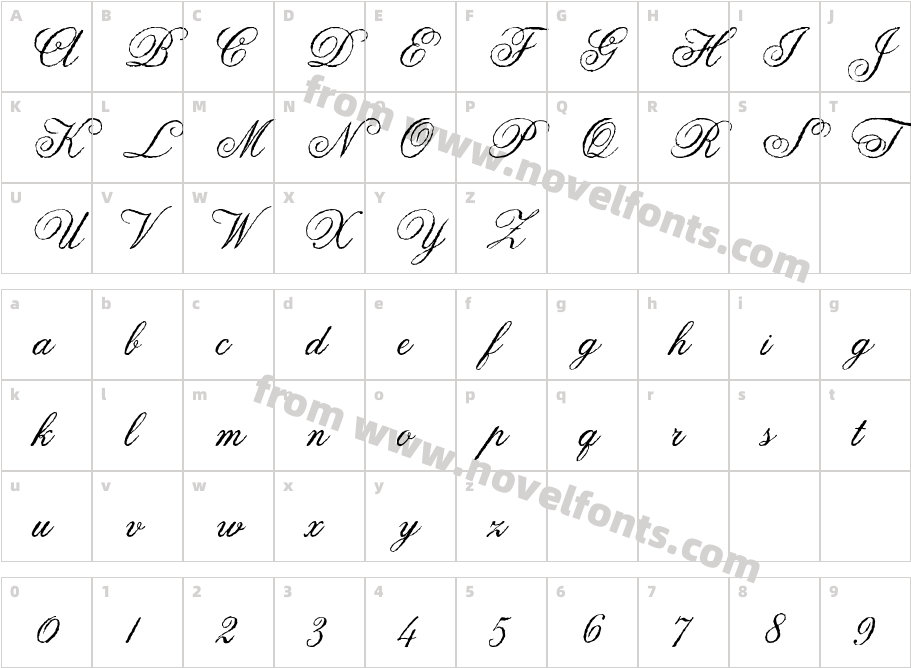 Anglia Olde StandardCharacter Map
