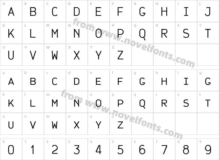 JetJaneMonoCaps PlainCharacter Map