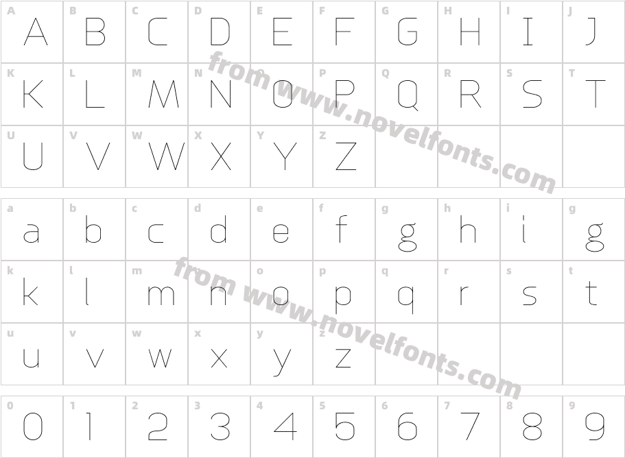 Anikka Sans Extra LightCharacter Map