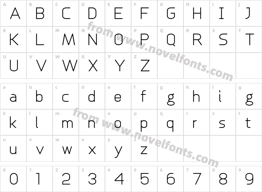 Anikka Sans LightCharacter Map