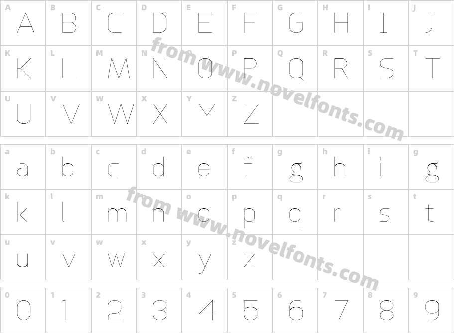 Anikka Sans Ultra LightCharacter Map