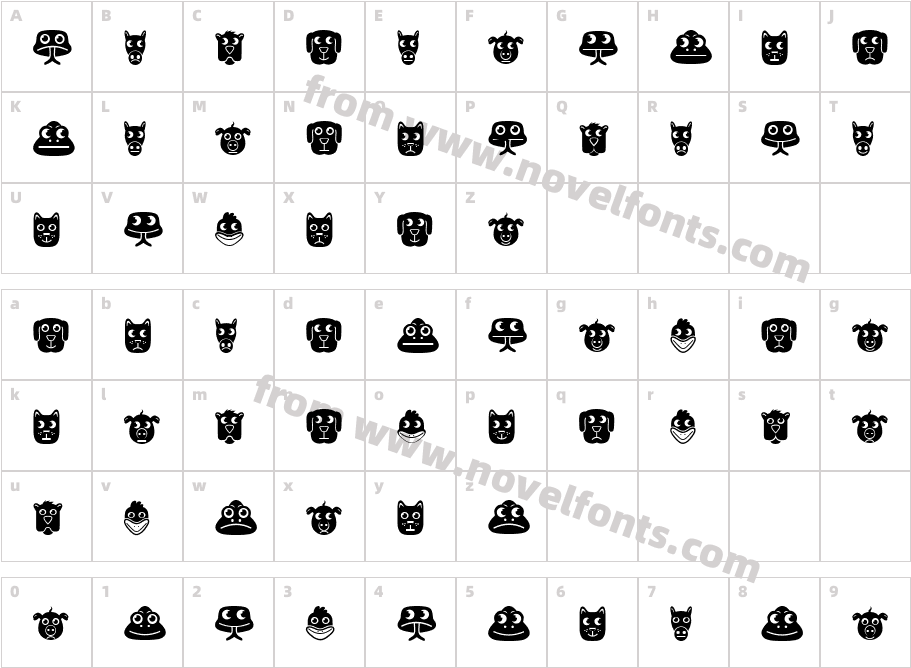 Animales RegularCharacter Map