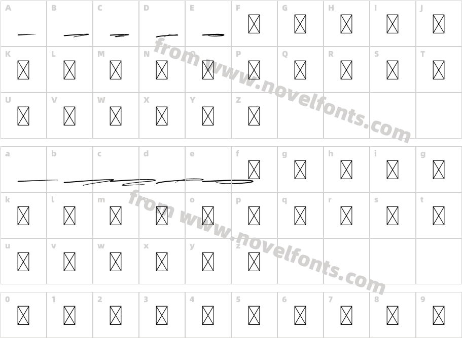 Anisther SwashCharacter Map