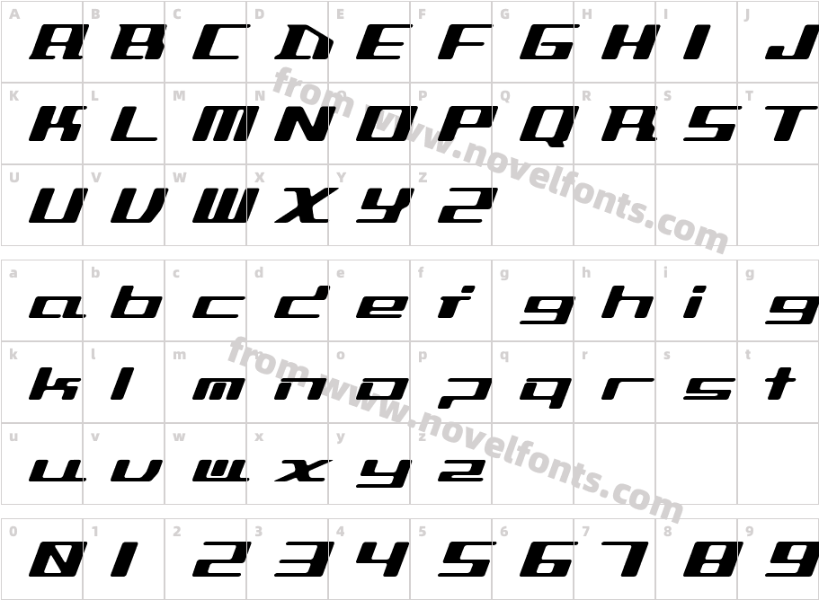 Jetliner-NomalObliqueCharacter Map