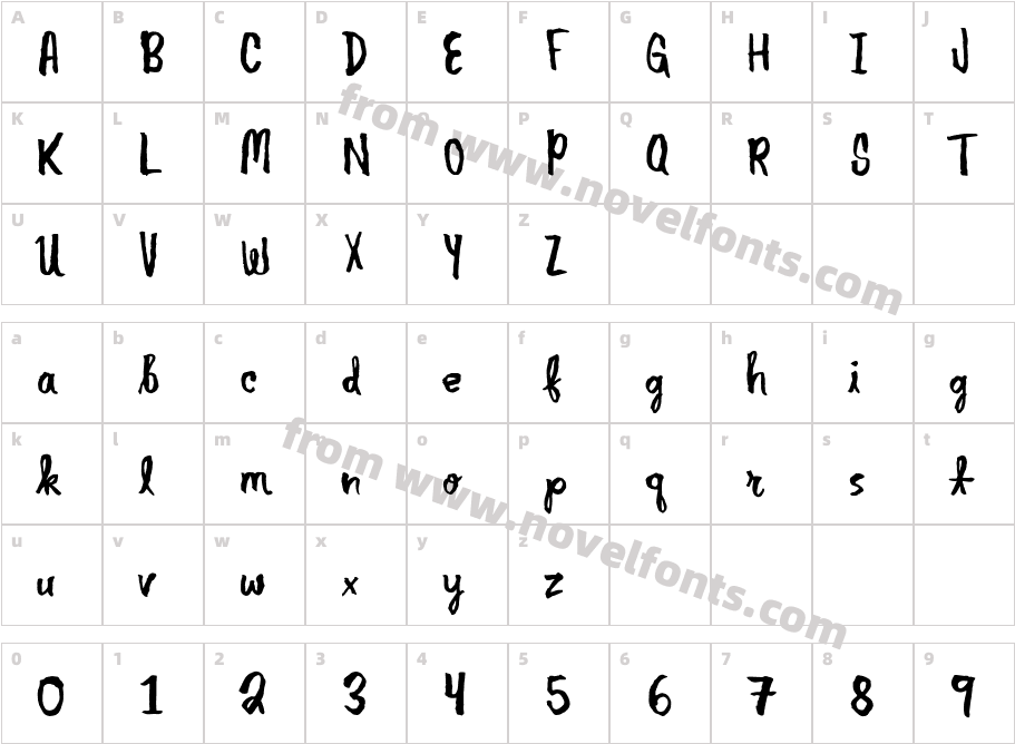 Another Brush PenCharacter Map