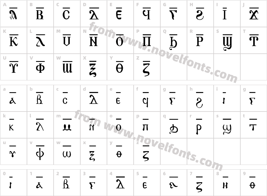 AntoniousOL Over Line ThinCharacter Map