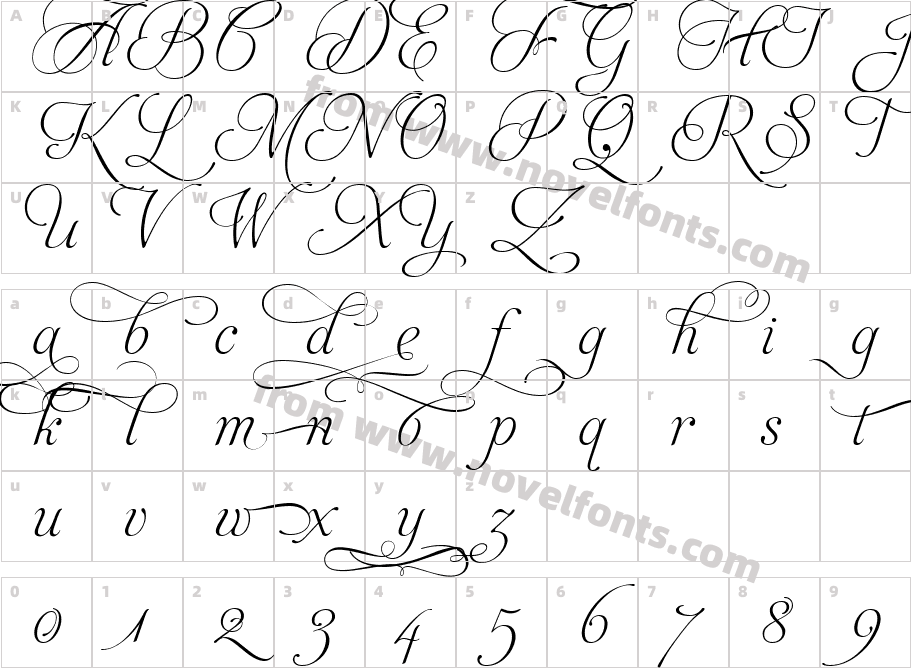 Aphrodite Slim TitlingCharacter Map