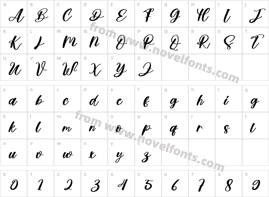 April Signature RegularCharacter Map