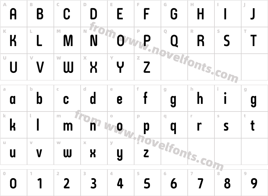 Arch Bold CondCharacter Map