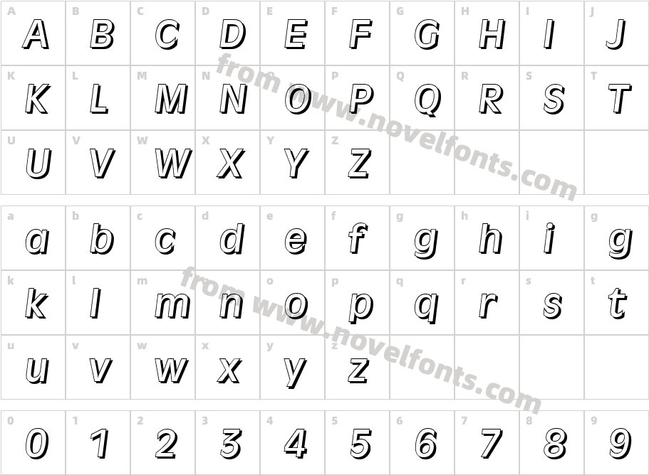 Arthur Becker Shadow Medium ItalicCharacter Map