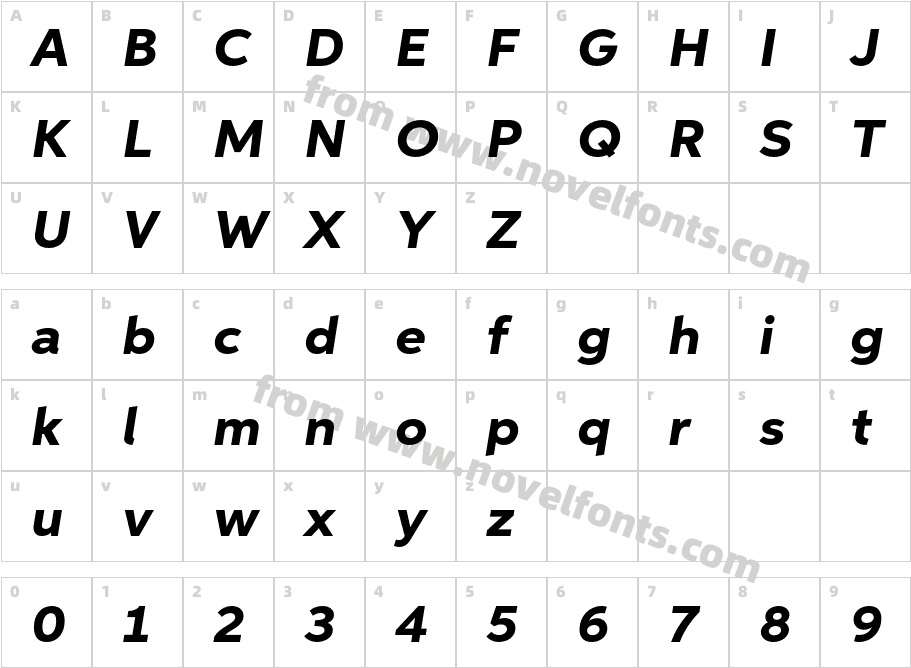 Aspira Wide Heavy ItCharacter Map