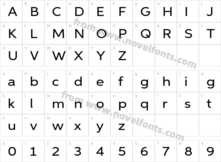 AspiraX Wide MediumCharacter Map