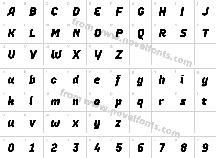 Audimat 3000 Gras ItaliqueCharacter Map