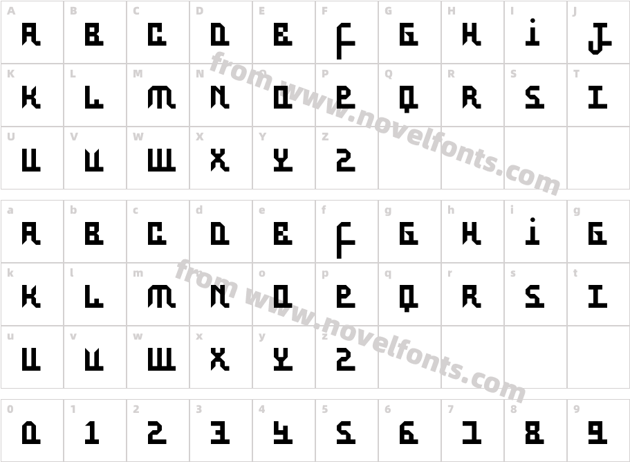 Aufal RegularCharacter Map