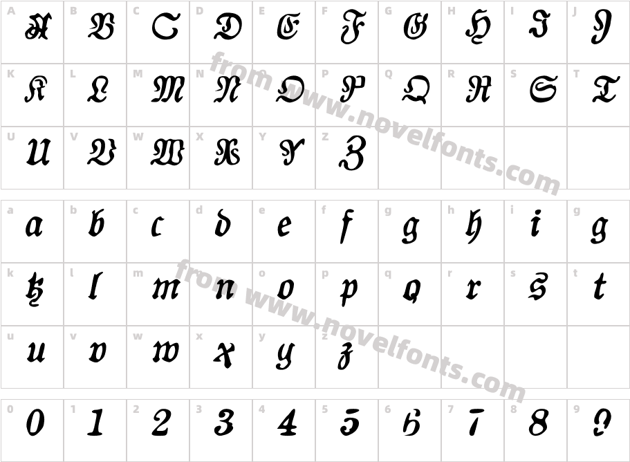 Auld Magick Bold ItalicCharacter Map