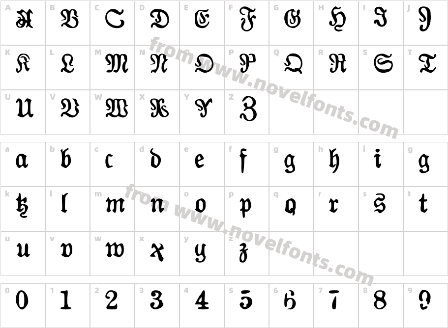 Auld Magick BoldCharacter Map