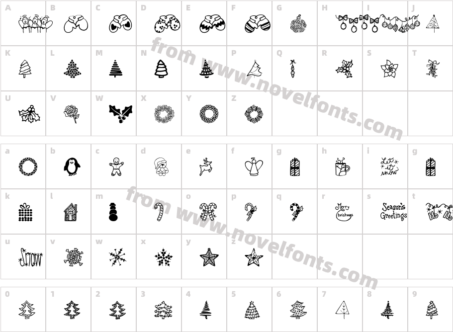 Austie Bost Christmas DoodlesCharacter Map
