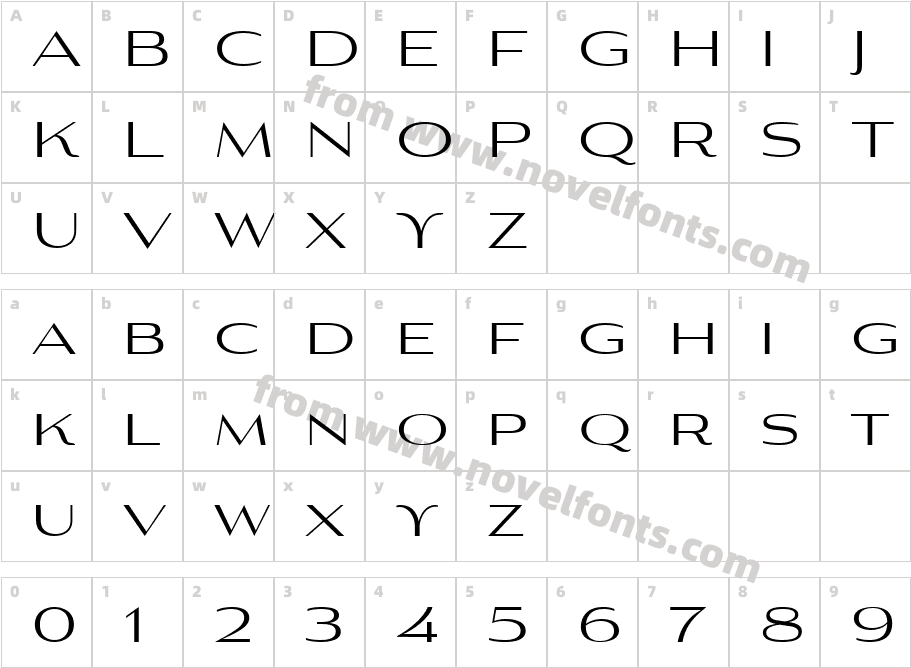 Aviano Contrast Regular 4Character Map