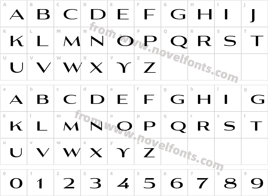 Aviano Contrast Regular 6Character Map